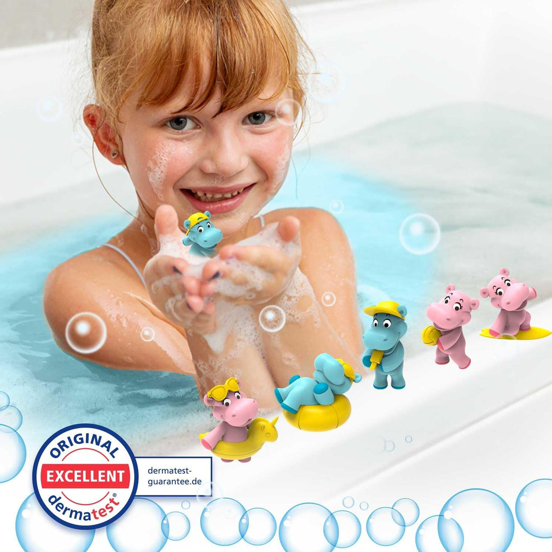 INKEE Fun Beach 8er Multipack | 8x Badekugeln Kinder mit Überraschung, Badebomben Kinder mit Hippo F