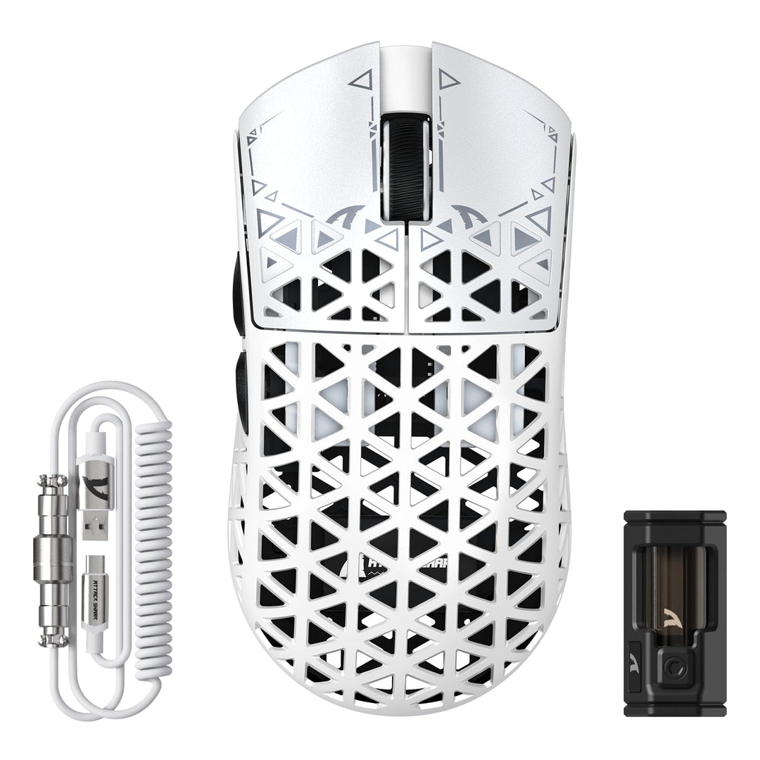ATTACK SHARK R5 Ultra Carbonfaser Gaming-Maus, 39g Superlight, 8000Hz Kabellose Mouse, 42000 DPI, PA