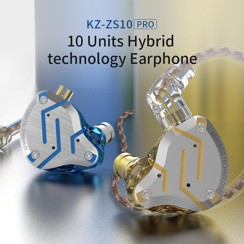 Yinyoo KZ ZS10 Pro HiFi Earbuds IEM Headphones 4BA 1DD Hybrid Drivers, Wired Ear Monitors KZ Audio H