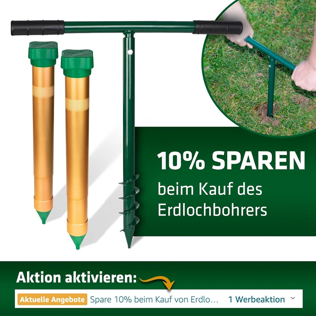 GARDIGO® Maulwurf Vertreiber Vibrasonic - 2er Set I Maulwurfabwehr mit Vibrationsmotor I wechselnde
