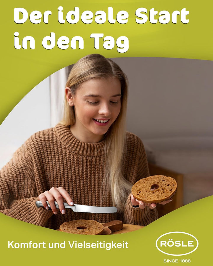 RÖSLE Frühstücksmesser Basic Line - 11 cm, hochwertiges Buttermesser, Brotzeitmesser für Brötchen un