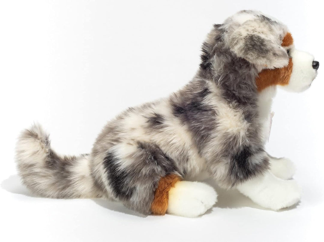 Teddy Hermann 91933 Hund Australian Shepherd 30 cm, Kuscheltier, Plüschtier mit recycelter Füllung,