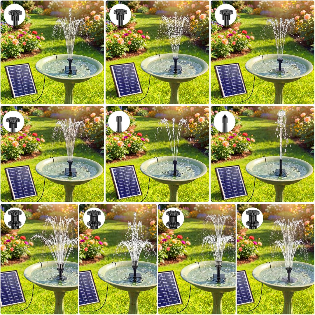 AISITIN Solar Springbrunnenpumpe 6,5 W Panel Backup Solar Wasserpumpe Schwimmender Brunnen 6 Düsen f