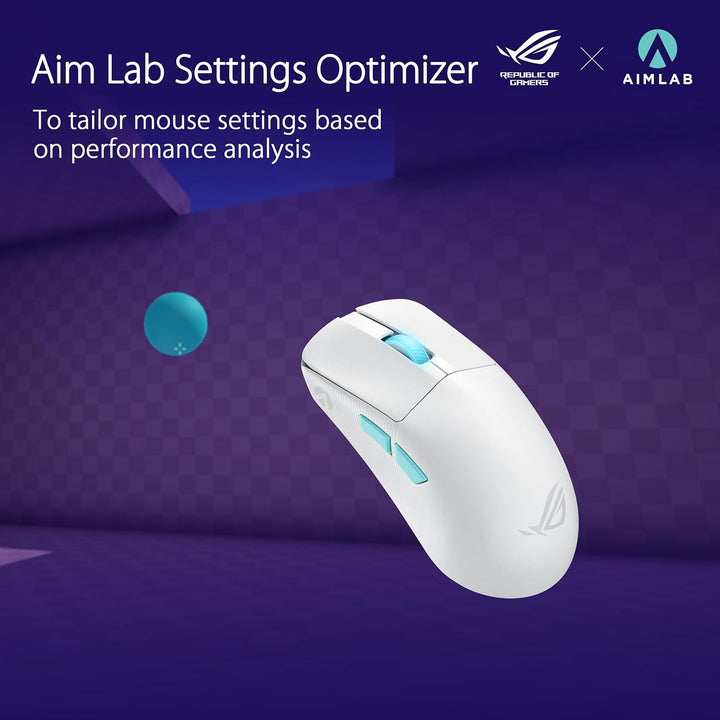 ASUS ROG Harpe Ace Aim Lab Edition White RGB Gaming Maus weiss (kabellos, 2,4 GHz RF, Bluetooth, USB