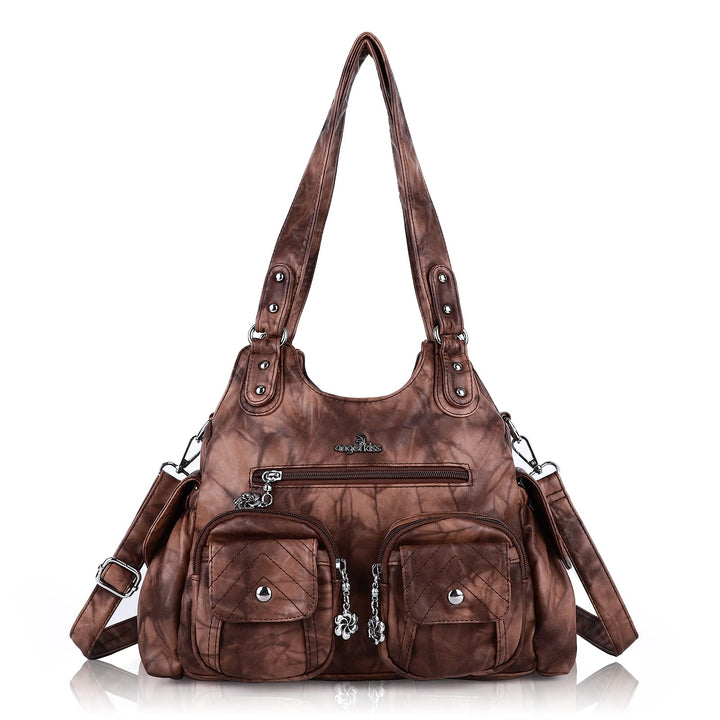 Angel Kiss Damen-Handtaschen, grosse Hobo-Tasche, weiches PU-Leder, Schultertasche für Damen Braun,