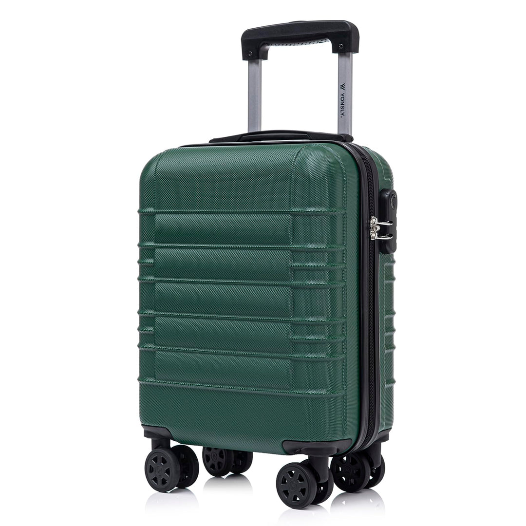Koffer Suitcase S Dunkelgrün, Trolley Reisekoffer, Kabinenkoffer Rollkoffer Handgepäck mit 4 Rollen