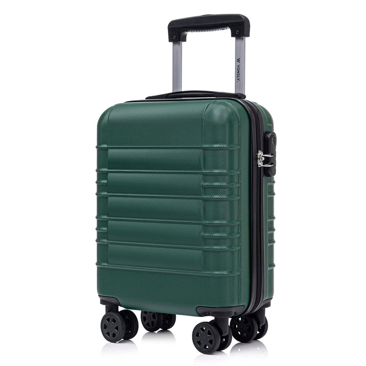 Koffer Suitcase S Dunkelgrün, Trolley Reisekoffer, Kabinenkoffer Rollkoffer Handgepäck mit 4 Rollen