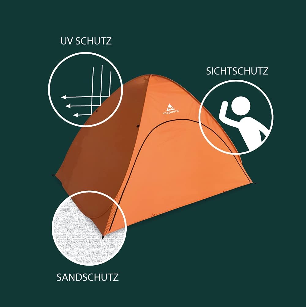 Cabana Rapida - grosse XXL Pop up Strandmuschel zum Verschliessen - UV 50+ Sonnenschutz, für 2-4 Per