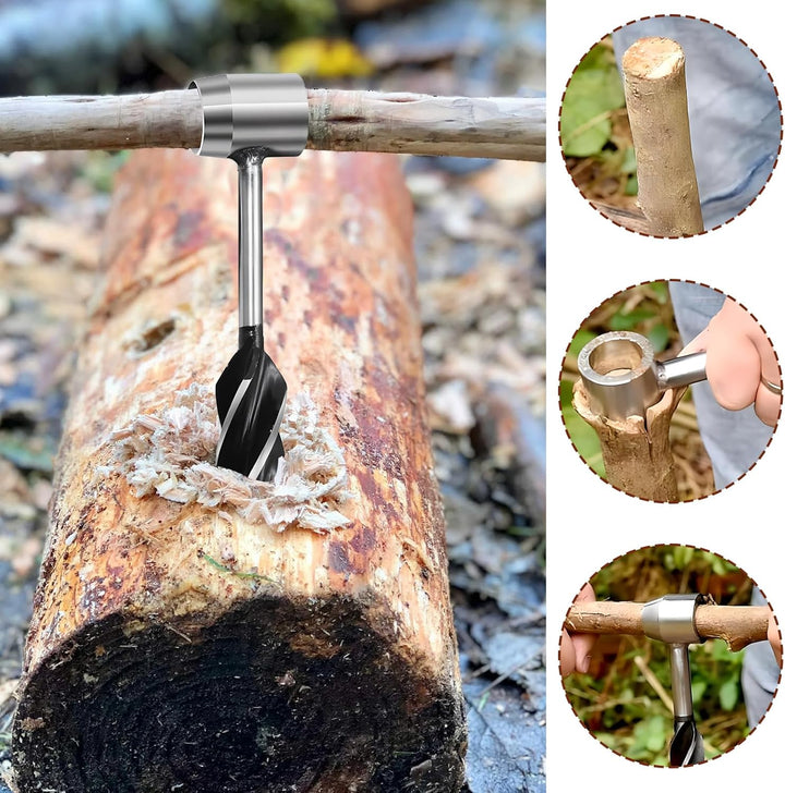 Handbohrer Bushcraft Manueller Schraubenschlüssel,Handschneckenbohrer bushcraft,Outdoor Survival Boh