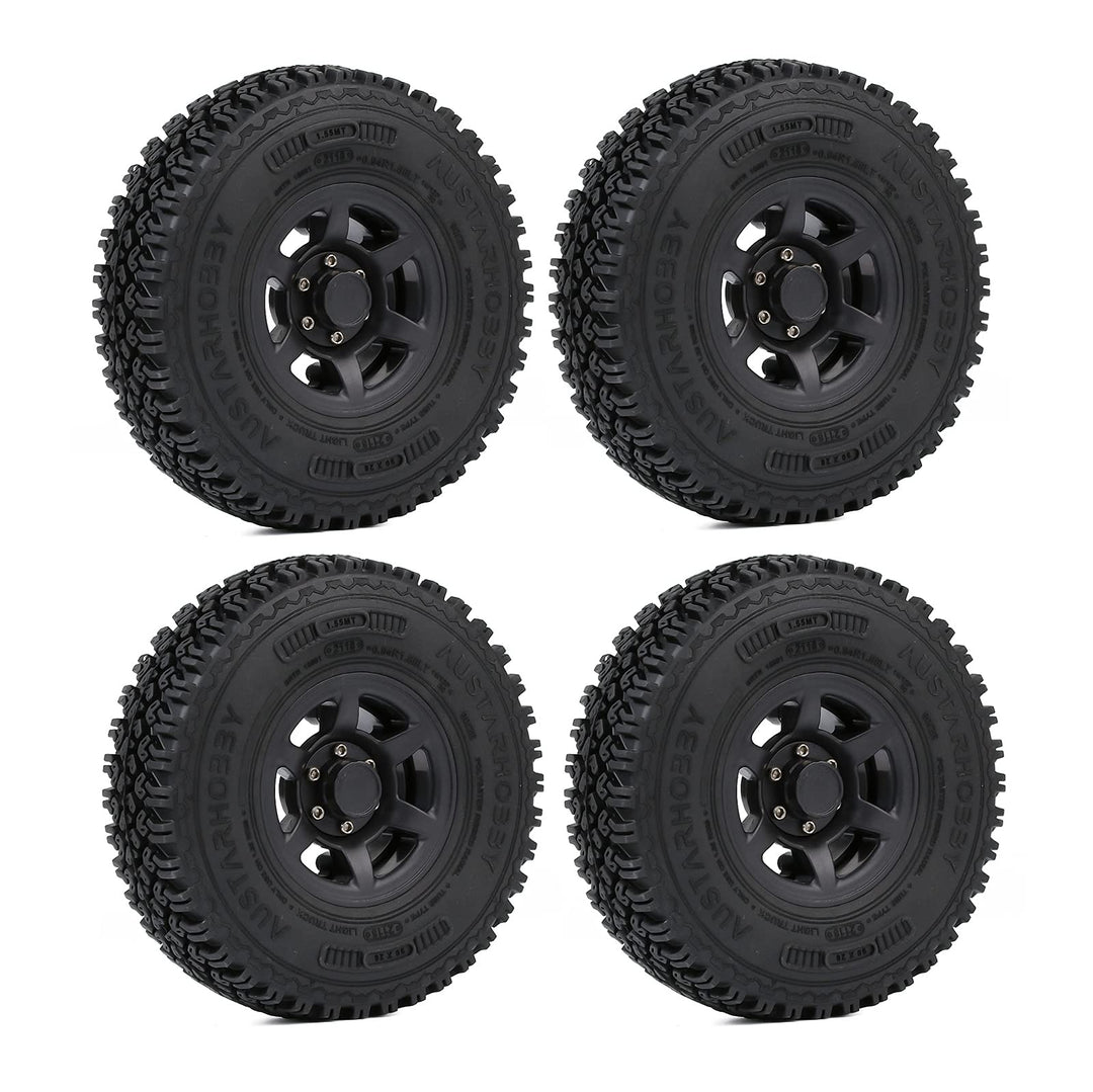 KEEDA 3,9 cm (1,5 Zoll) RC Reifen und Kunststoff-Beadlock-Felge für 1/10 RC Crawler Auto D90 Pajero