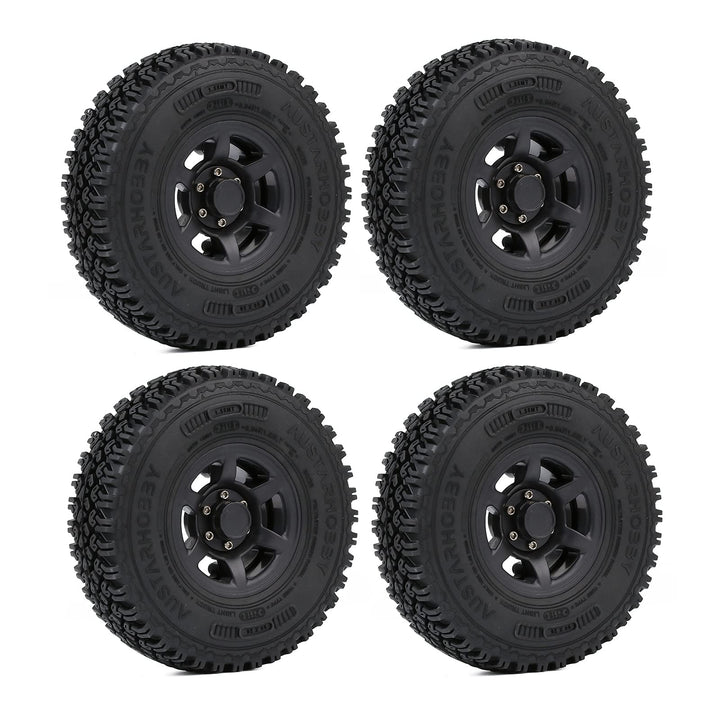 KEEDA 3,9 cm (1,5 Zoll) RC Reifen und Kunststoff-Beadlock-Felge für 1/10 RC Crawler Auto D90 Pajero