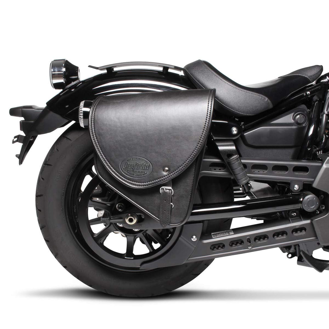 Craftride Satteltasche Indiana 10L für Triumph Bonneville Bobber schwarz rechts
