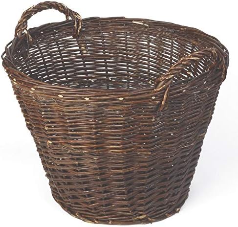 WEIDENPROFI Weidenkorb, Erntekorb aus dunkler Weide, rund mit Henkel, ca. Ø 55 cm x 38 cm hoch