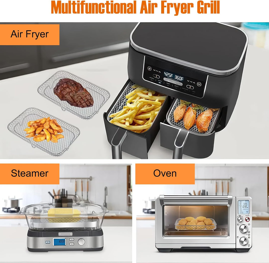 Air Fryer Racks, 3 Stück 304 Edelstahl Air Fryer Korb Tray Heissluftfritteuse Zubehör 3 Schicht Stap