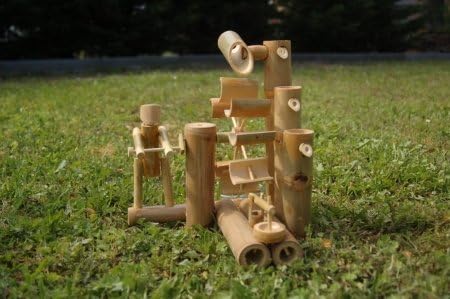Bambus Wasserspiel Gartendeko Brunnen Wasserfall Kaskade für Garten Gartenteich Terrasse Balkon 32 c