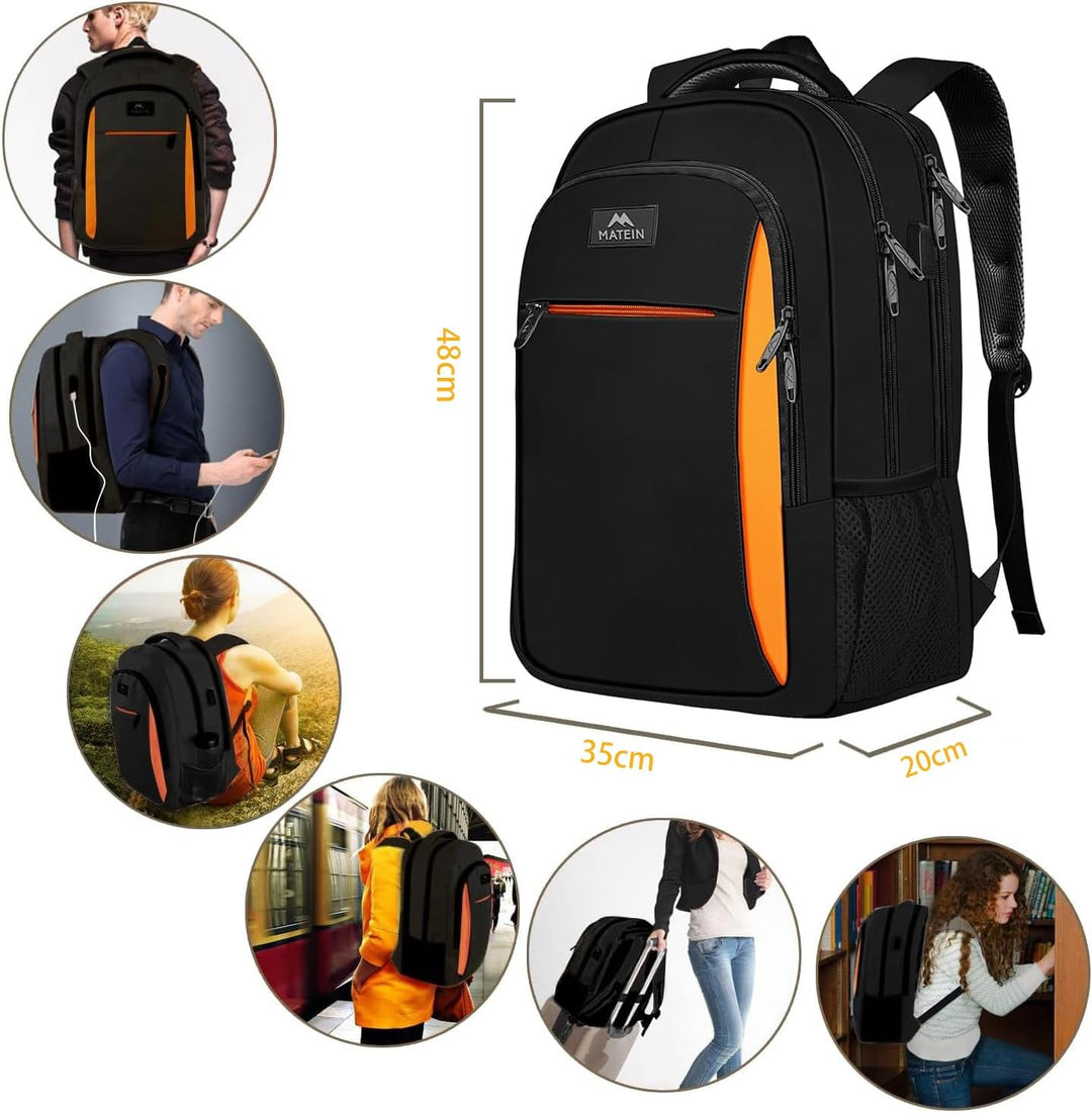 MATEIN Schulrucksack Teenager, Laptop Rucksack 17,3 Zoll Schulrucksack Jungen, Laptoptasche mit USB