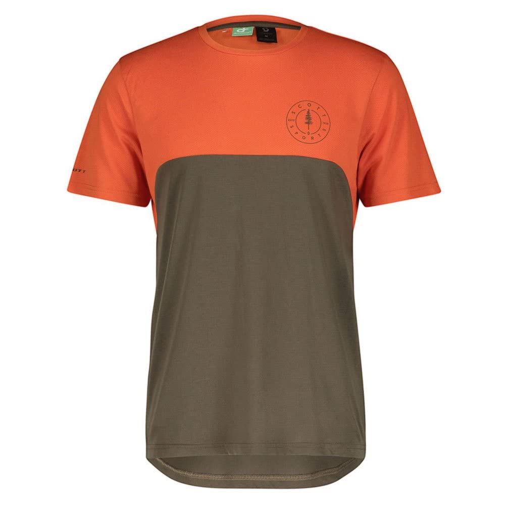 Scott Trail Flow DRI Fahrrad Trikot kurz Metal blau 2023 M Braze Orange/Shadow Brown, M Braze Orange