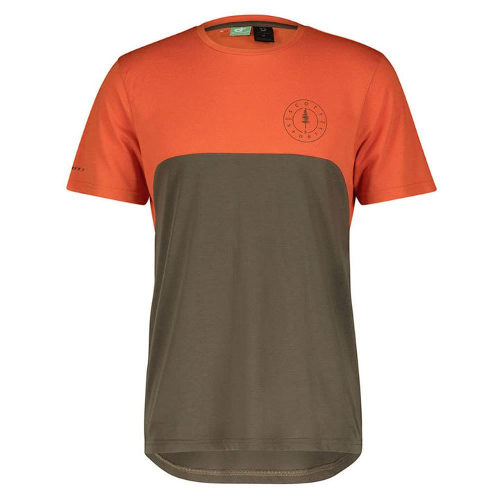 Scott Trail Flow DRI Fahrrad Trikot kurz Metal blau 2023 M Braze Orange/Shadow Brown, M Braze Orange