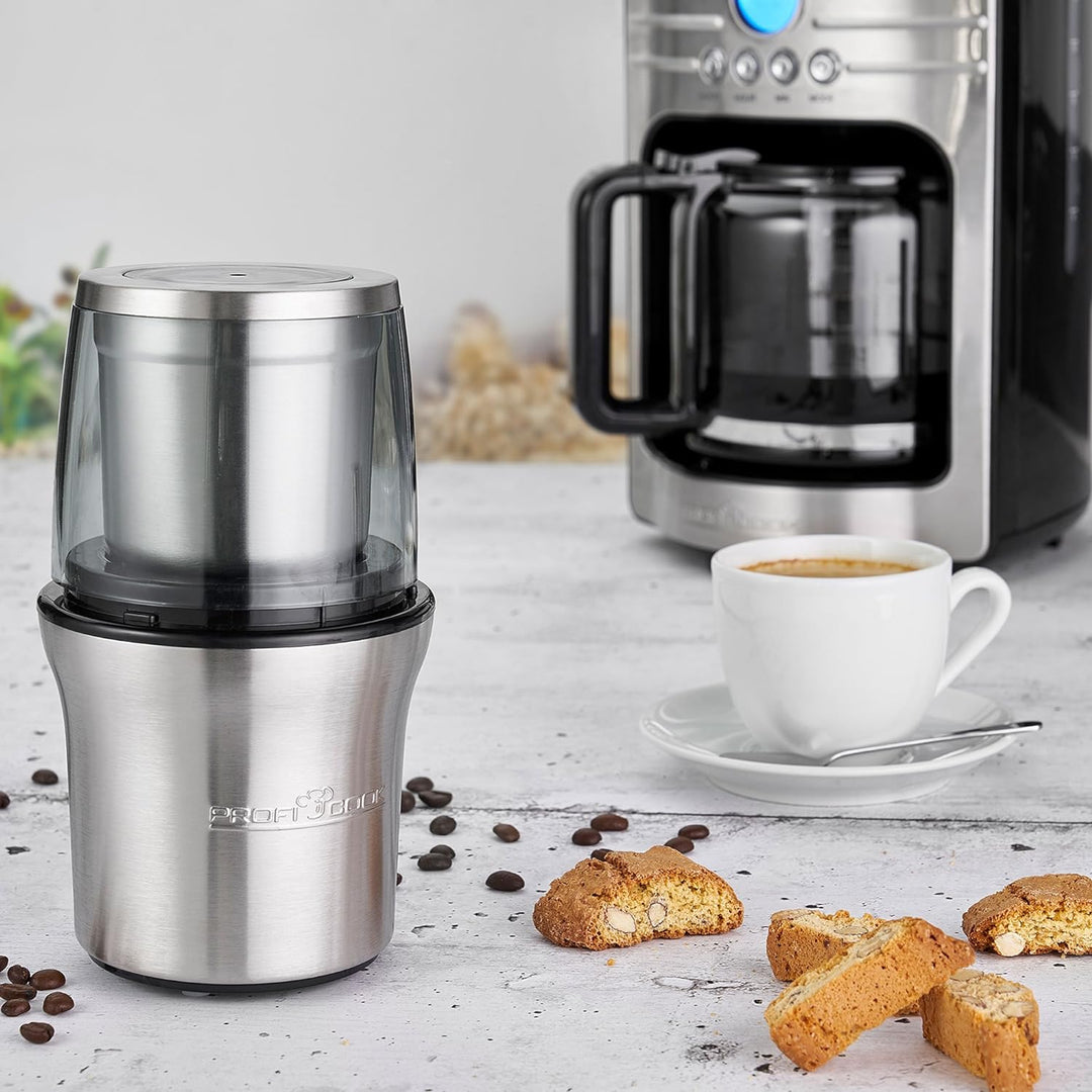 ProfiCook PC-KSW 1021 N, 2-in-1 Kaffeeschlagwerk &amp; Zerkleiner in Einem, für Kaffeebohnen/Gewürze/Nüs