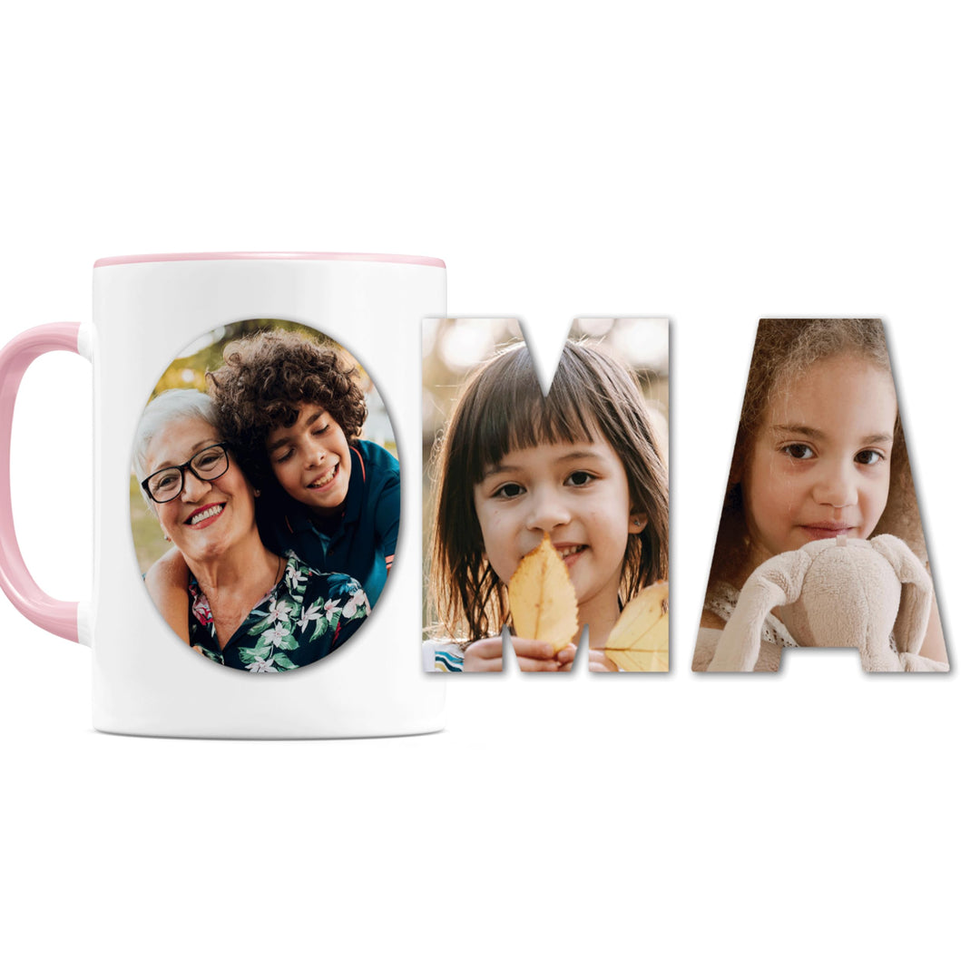 Oma Fototasse mit eigenem Bild personalisiert Tasse mit Fotos Fotogeschenk für Grossmutter Geschenk