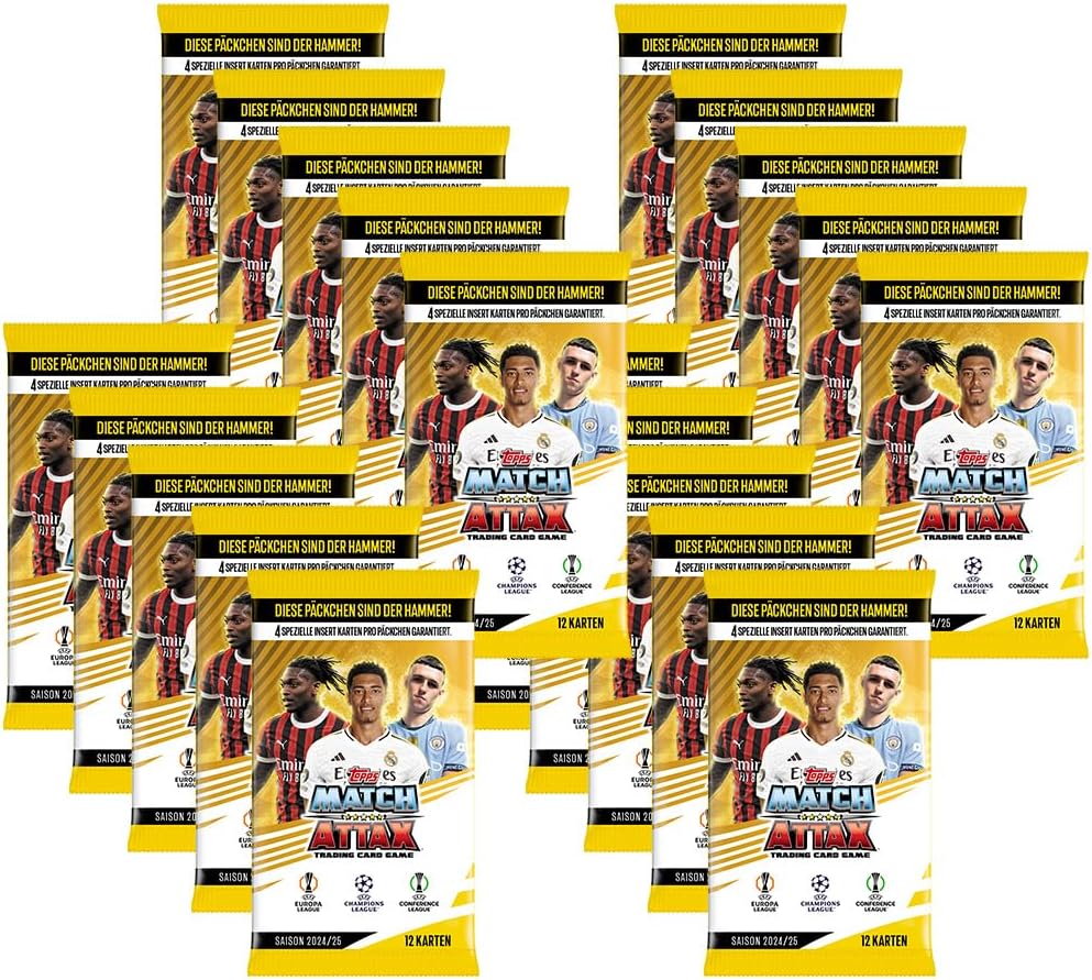 Bundle mit Match Attax CL 2024/25 - Trading Cards + Exklusive Collect-it Hüllen (1 Leere Sammelmappe