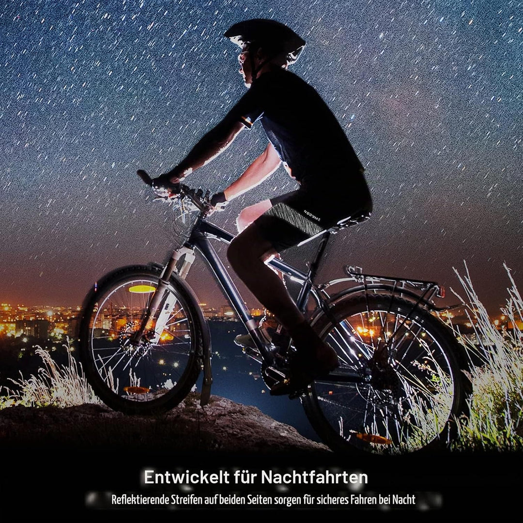 NOOYME Radlerhose Herren Fahrradhose Herren gepolstert 4D Elastische Radlerhose Herren mit Sitzpolst