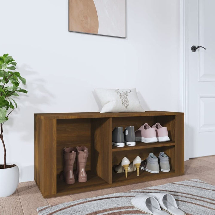 Schuhschrank aus Holzwerkstoff 100x35x45cm Braun Eichen-Optik Schuhschrank Holz Flurschrank Lagersch