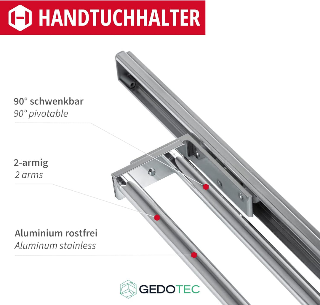 Gedotec Handtuchhalter | Hostel | Geschirrtuchhalter Chrom poliert glänzend | 1 Stück | Handtuchausz