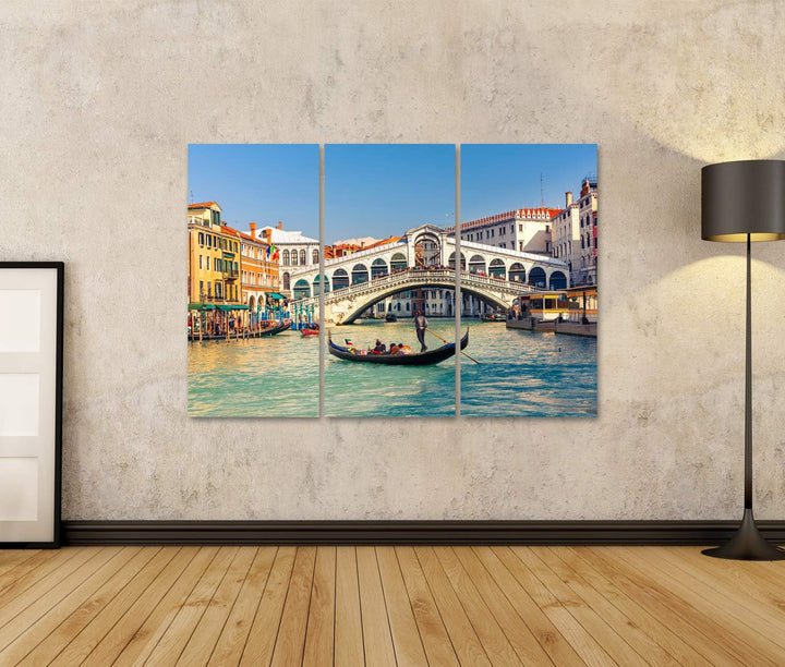 islandburner Bild auf Leinwand Rialto Brücke Venedig Gondel in der Nähe von Italien Wandbild Poster