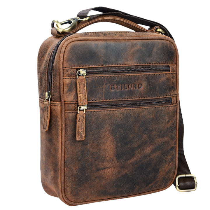 STILORD 'Mats' Herren Handtasche Leder Vintage kleine Messenger Bag mit Tragegriff Tablettasche für