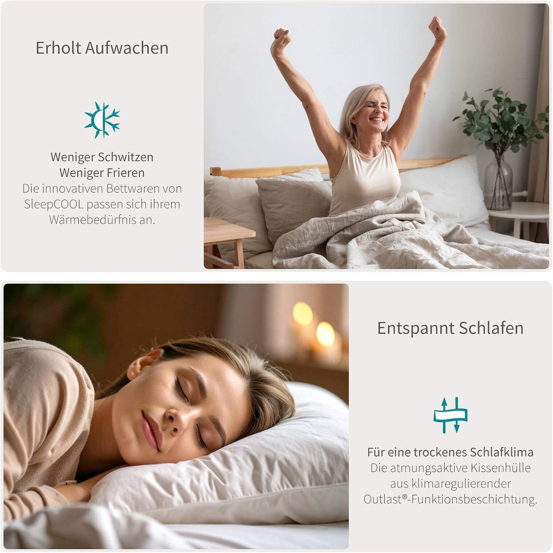SleepCOOL. Kissenhülle mit Kühleffekt 80x80cm COOL.Ster - Weniger Schwitzen, Besser Schlafen, Atmung