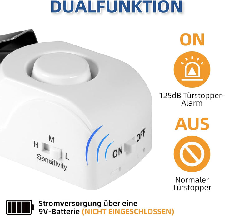 Türstopper Alarmanlage Wohnung,Türstopper Türkeil mit Rutschfestem Gummi Einbruchschutz Tür Alarm fü