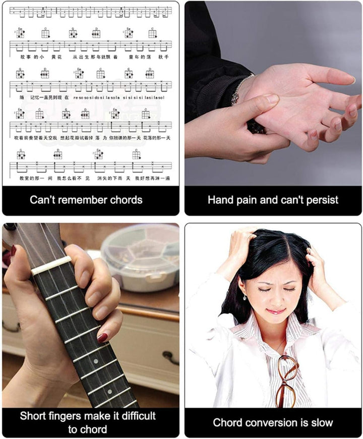 Ukulele Akkord Lernsystem - Klassische Übungshilfe für Trainer und Anfänger - Professionelle Akkord