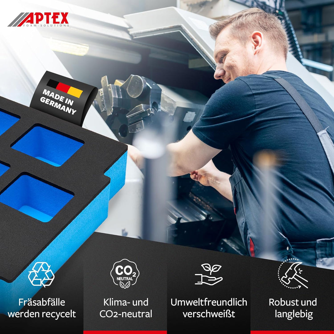 APTEX Schaumeinlage passend für Makita Akkus 18V (10x) für MakPac Gr. 2-3