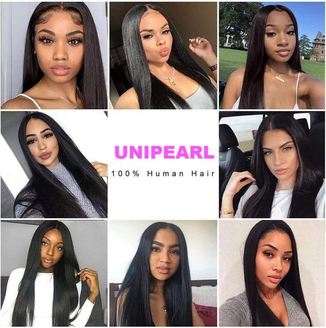 Unipearl Glatt Human Hair 3 Bundles Extensions Echthaar 16 18 20 Zoll，Straight Brasilianische Haare