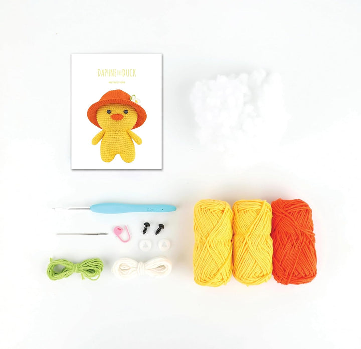 Anchor – Amigurumi Daphne The Duck Kit – komplettes Häkel-Set (Baumwolle, ergonomische Häkelnadeln,