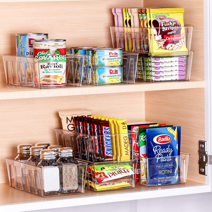 Puricon 4 Stück Snack Aufbewahrungsbox, stapelbarer Lebensmittel Organizer aus BPA-Frei Kunststoff,