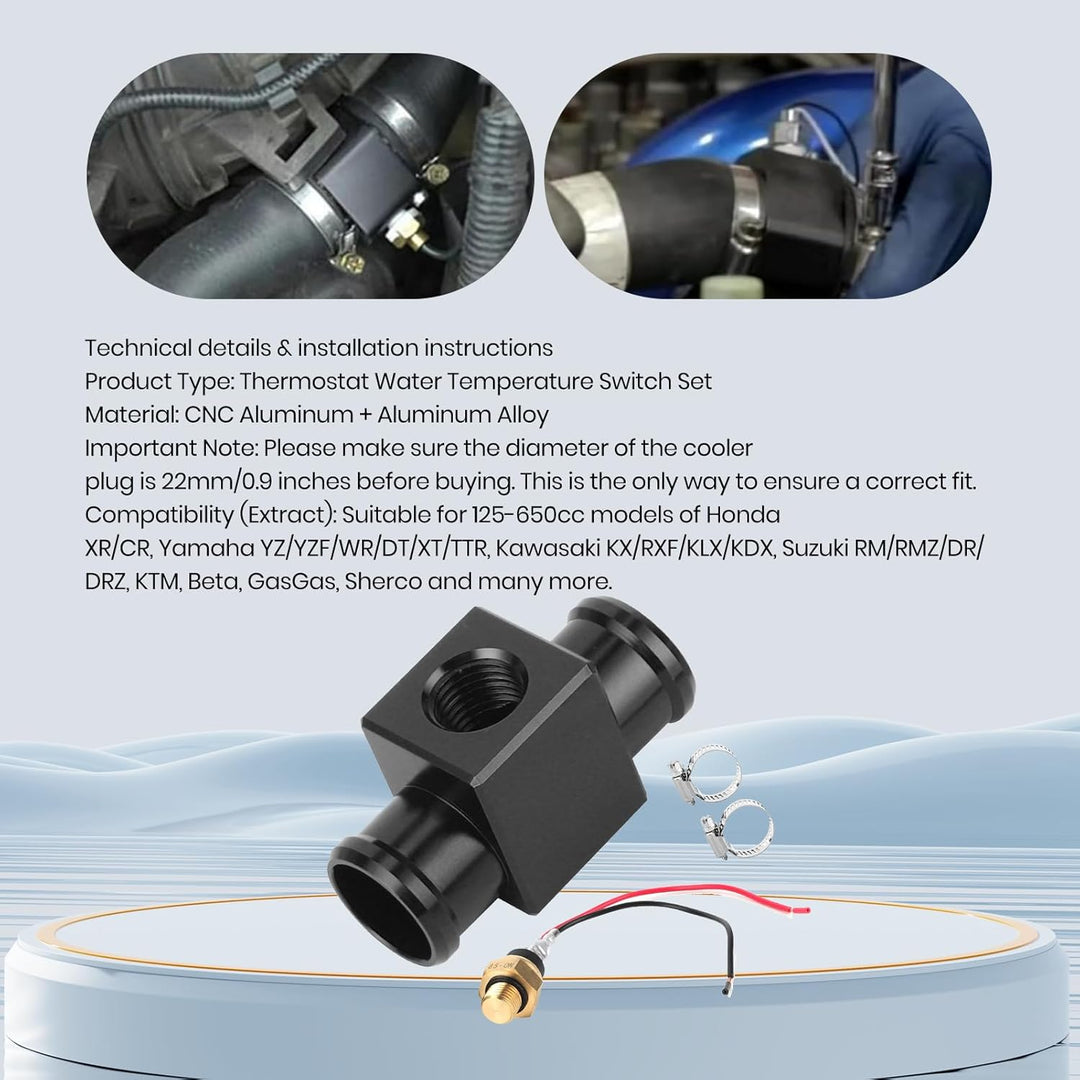 Aramox Thermostat Wasserkühler Temperaturschalter Kühlerlüfter Temperatursensor für Motorrad ATV Off