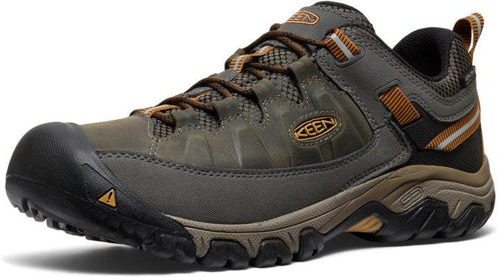 Keen Men's Targhee 3 Waterproof Hiking Shoe 45 EU Black Olive Golden Brown, 45 EU Black Olive Golden