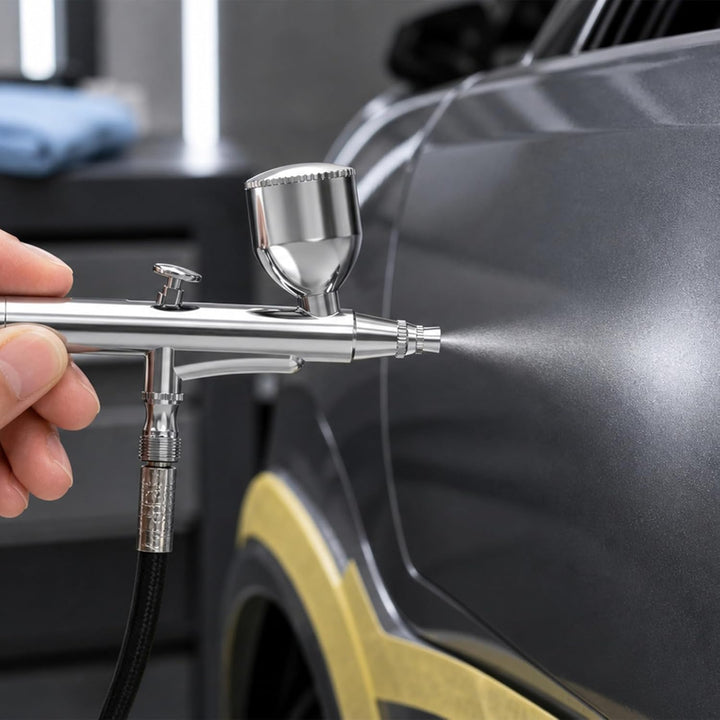 Gocheer Airbrush Set AG131 – mit 3 Düsensätzen (Nadeln 0,2/0,3/0,5 mm, Farbbehälter mit 40/20/9 ml F