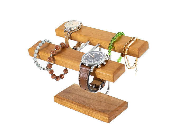 Uhrenhalter Uhrenständer Uhrhalter Ringablage Armbandhalter Kirschbaumholz Made in Germany (20cm Bre