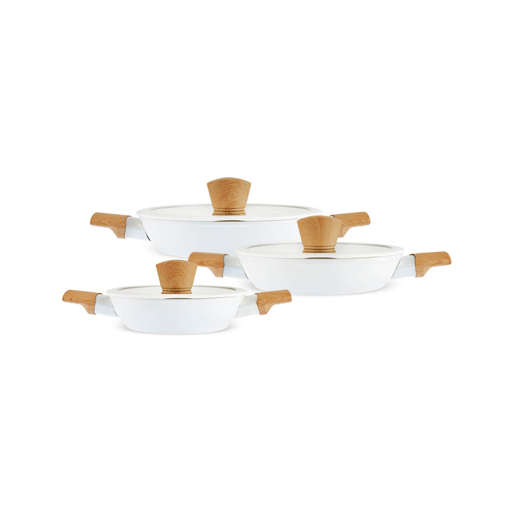 KARACA Schalenset Schweizer Mandeln 6 teilig für Snacks und Nüsse Creme Mandelförmig Flach, Elegante