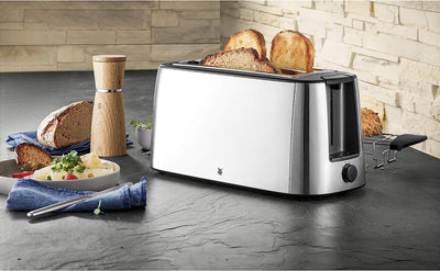 WMF Bueno Pro Toaster Langschlitz mit Brötchenaufsatz, 4 Scheiben, XXL Toast, Aufknusper-Funktion, 6