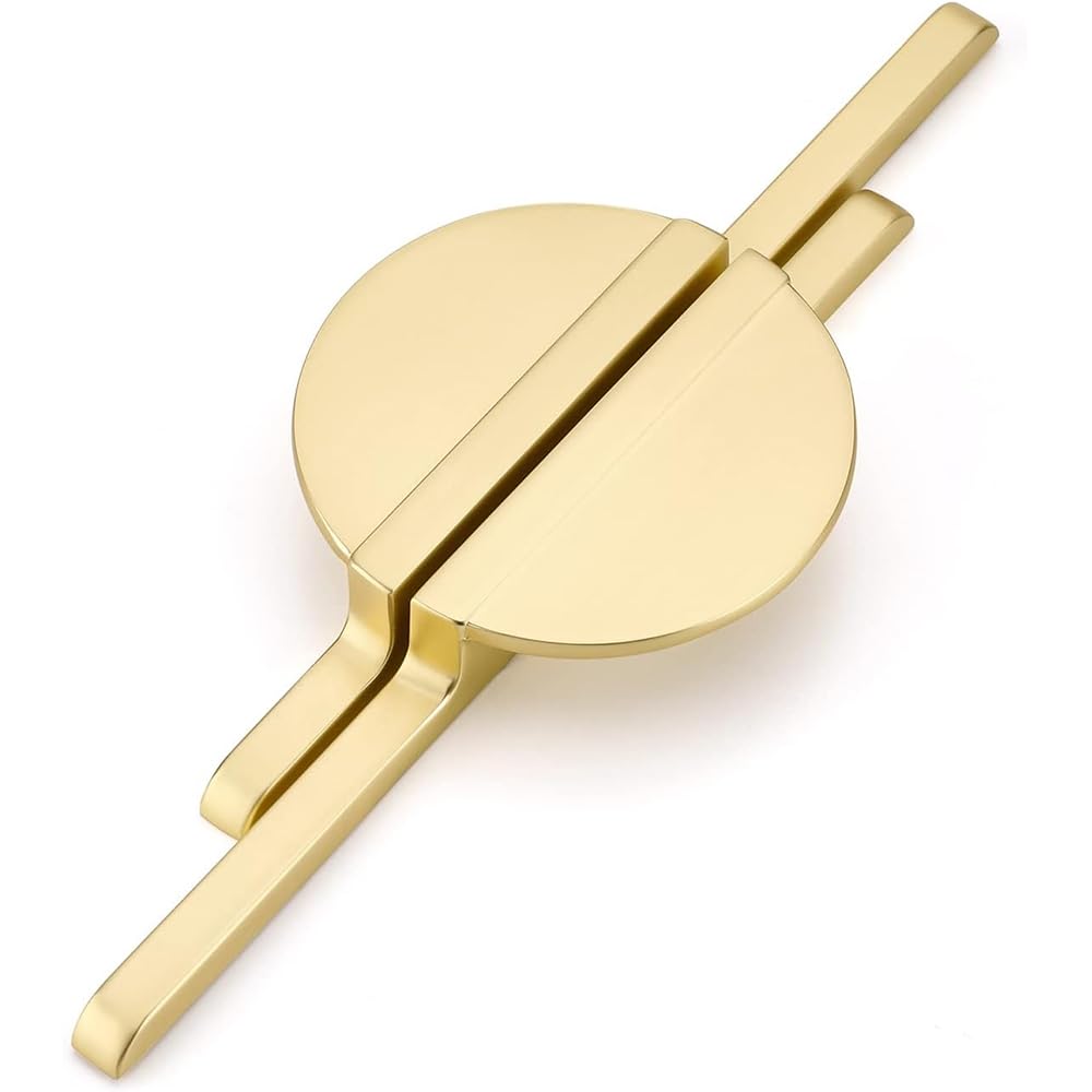 Wotendy 4 Stück Schrankgriffe Gold, Küchenschrank Griffe, 64mm lochabstand, Möbelgriffe Zinklegierun