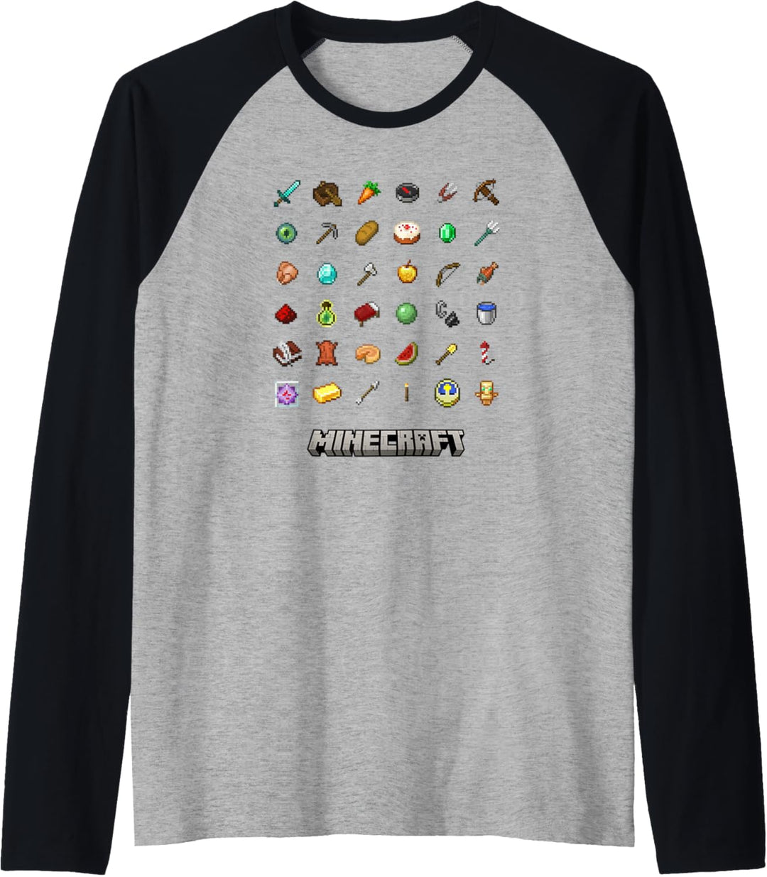 Minecraft Items Textbook Raglan