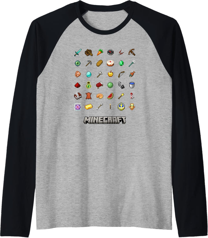 Minecraft Items Textbook Raglan