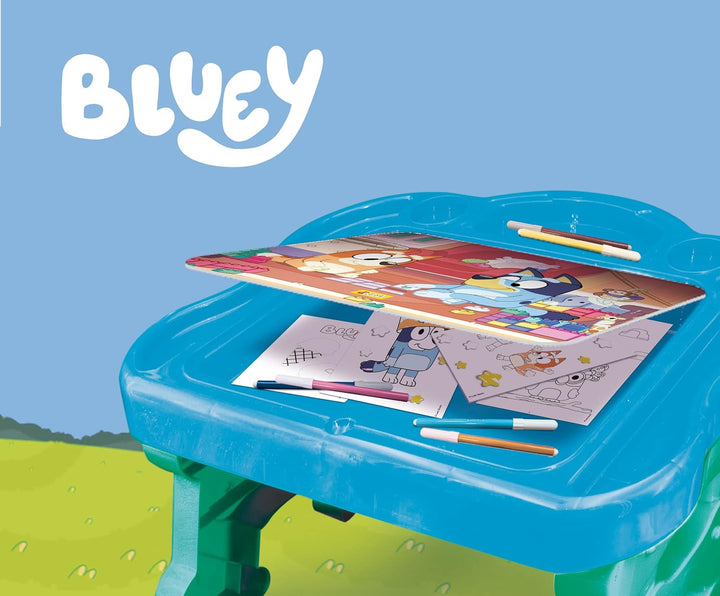 Lisciani - BLUEY - KREATIVSCHREIBTISCH - Kreativset für Kinder ab 3 Jahren - Malbuch Bluey, Sticker,