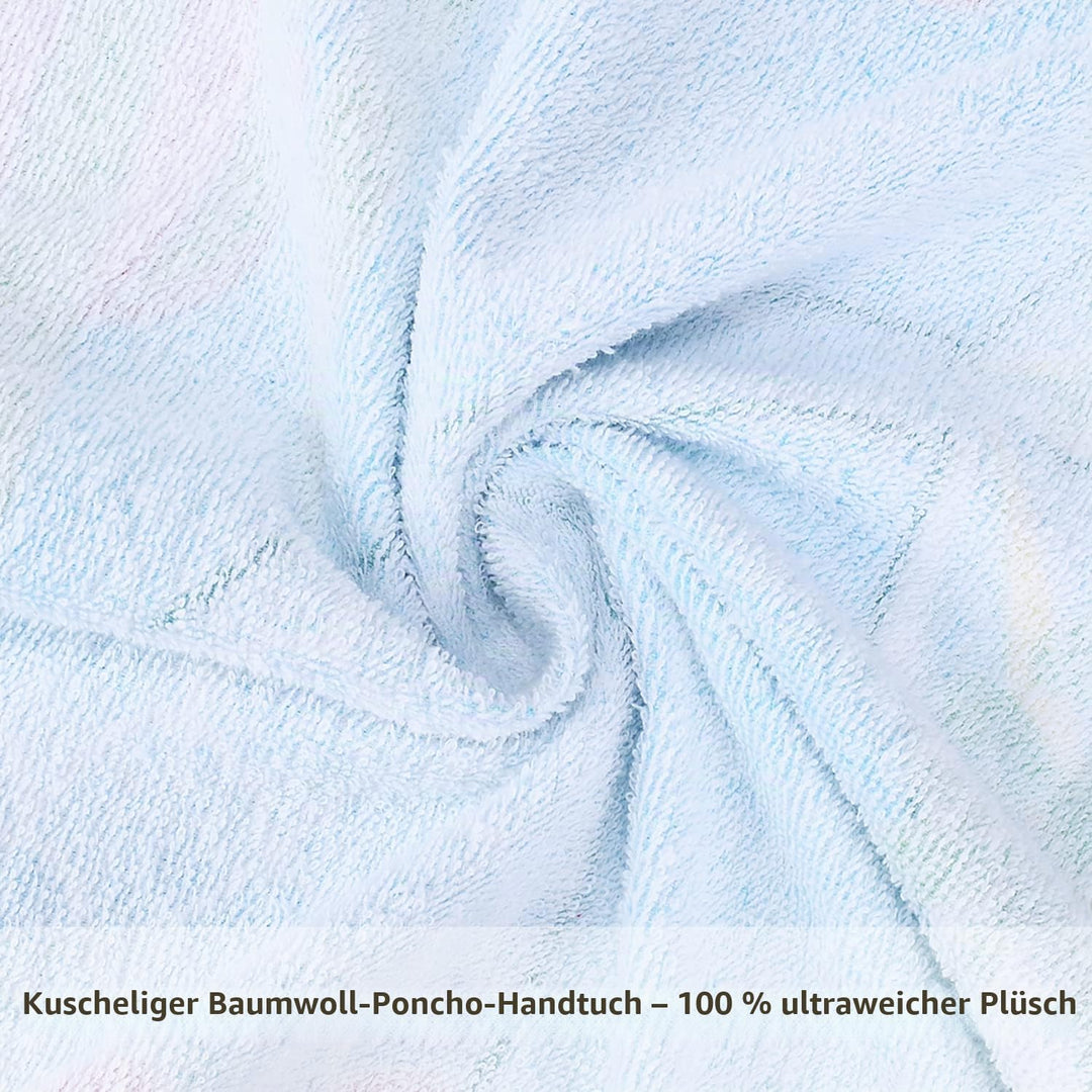 Kato Tirrinia 100% Baumwolle Badeponcho Strandtuch 90-120cm Mädchen Kinder, Absorbierender Bademante