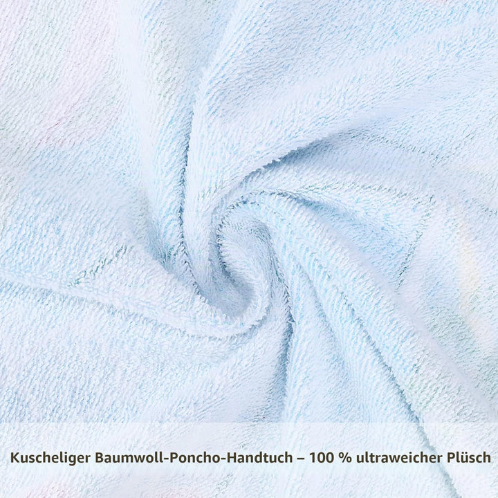 Kato Tirrinia 100% Baumwolle Badeponcho Strandtuch 90-120cm Mädchen Kinder, Absorbierender Bademante