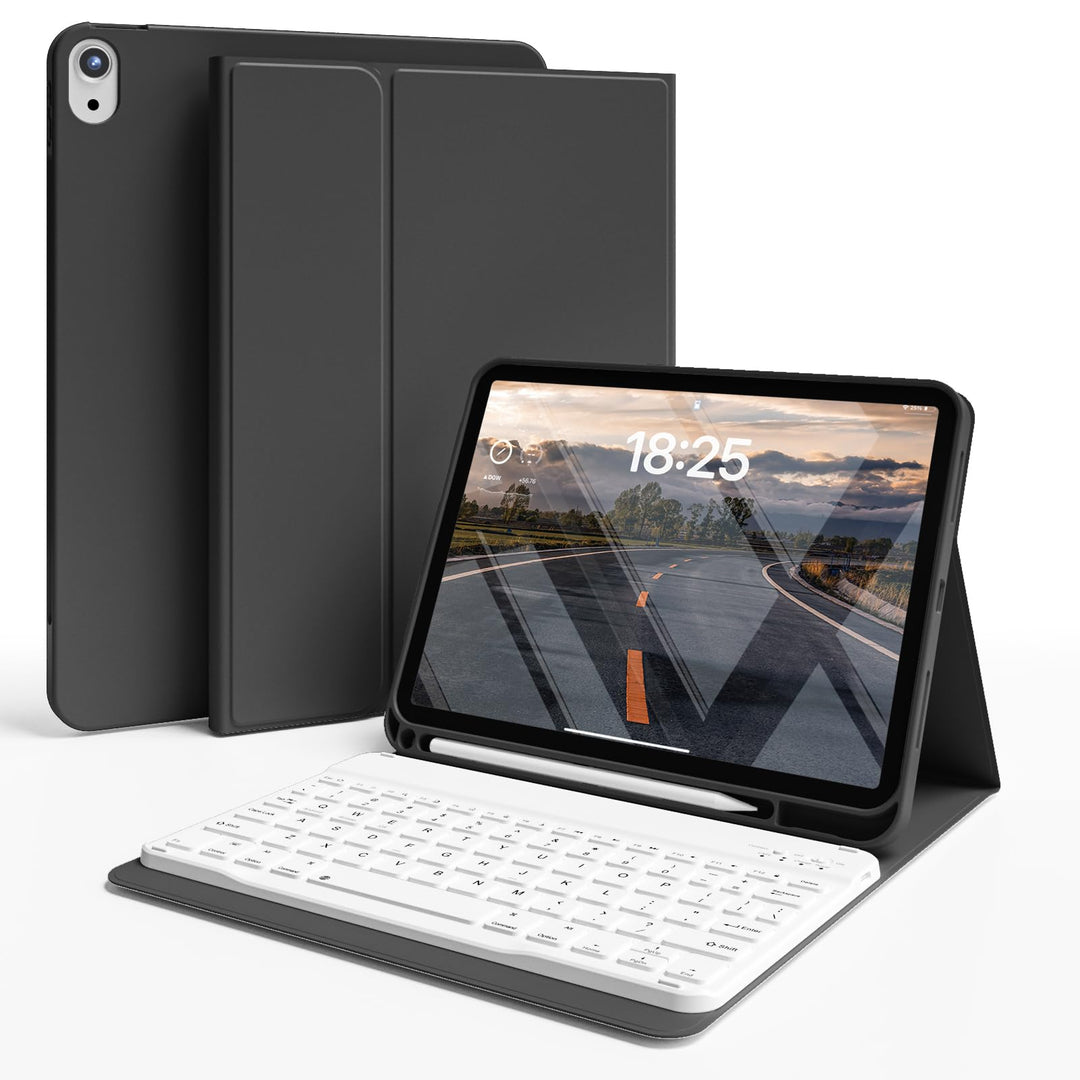 JKSML Tastatur Hülle für iPad (A16) 11./10.Generation 2025/2022 (11/10.9 Zoll) mit Stifthalter, Soft